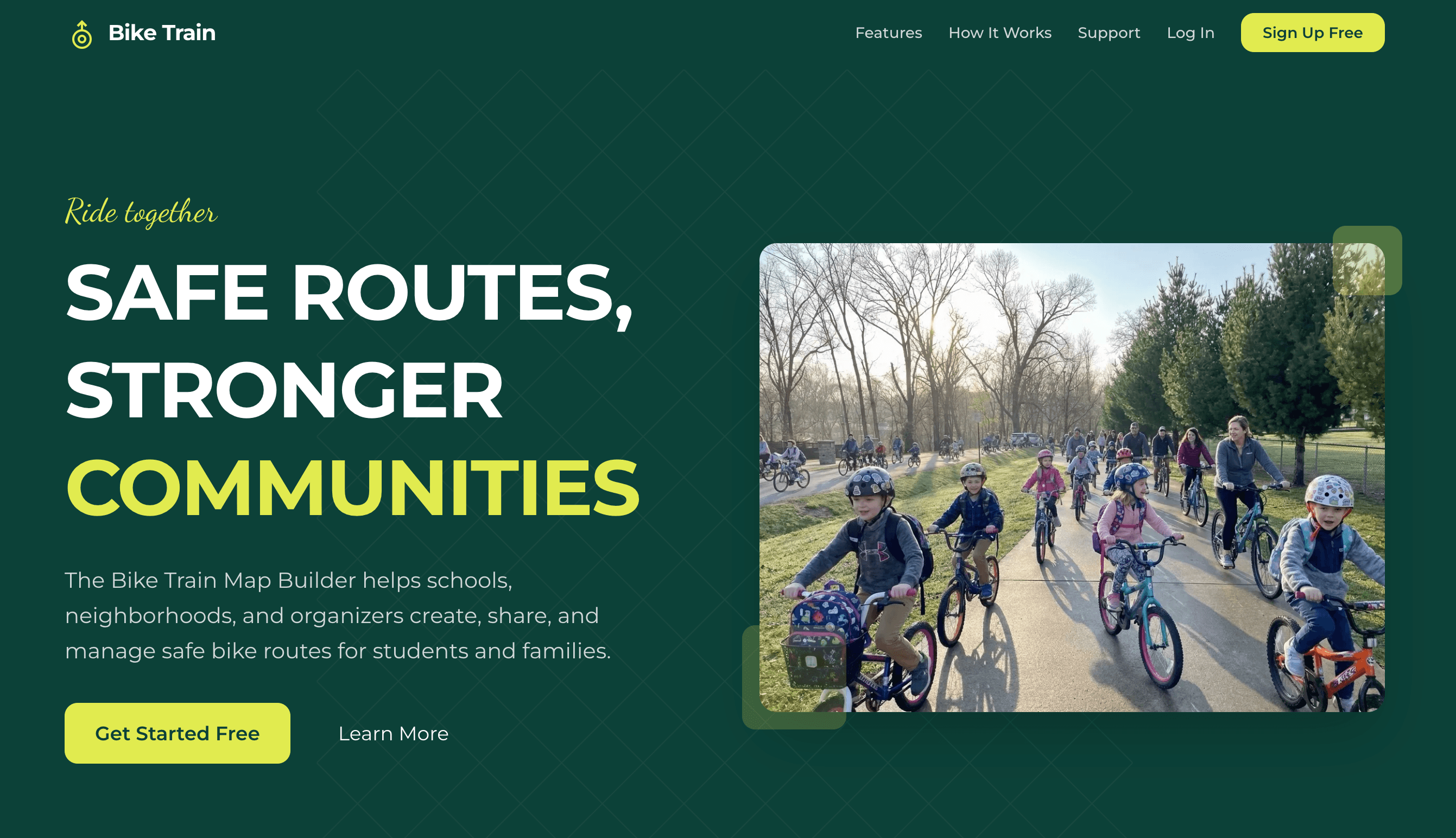 Bike Train Map Builder in a browser window